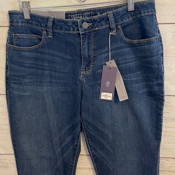 Jennifer Lopez Mid Rise Straight Leg Stretch Jeans, size 12 Long, NWT - Picture 7 of 16